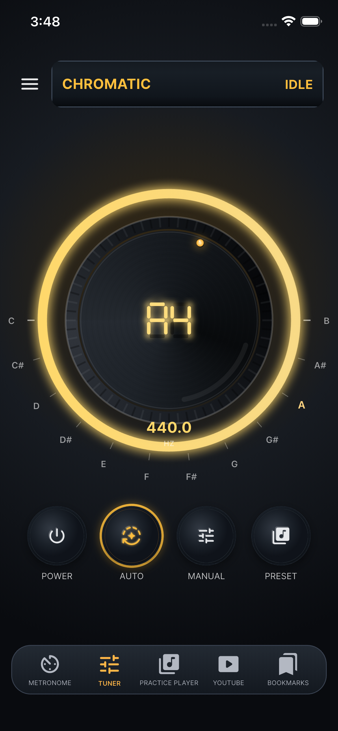 Band Mate tuner screen